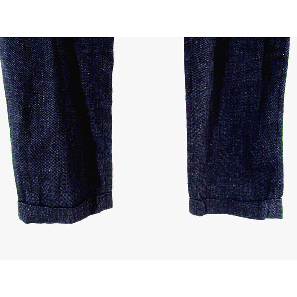 Sage De Cret Navy Blue Linen, Silk Cotton Blend Tweed Dress Pants Men Sz L - Picture 5 of 11